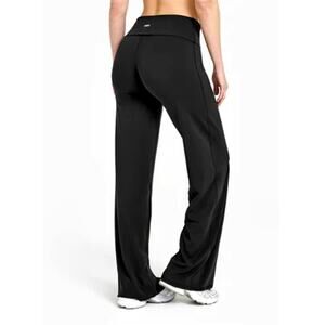 Oner Active Soft Black SoftMotion Fold Over Straight Leg Bottoms Size S Short